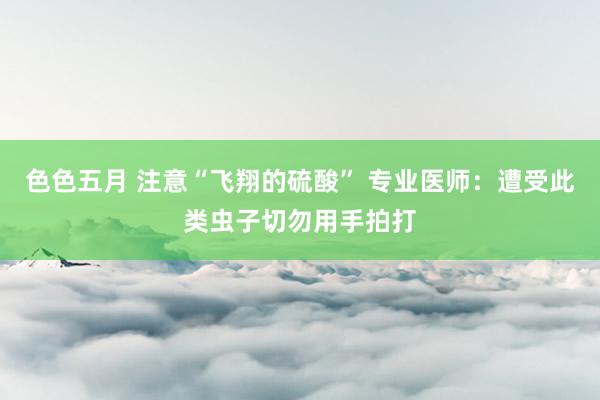 色色五月 注意“飞翔的硫酸” 专业医师：遭受此类虫子切勿用手拍打