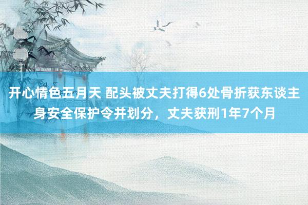 开心情色五月天 配头被丈夫打得6处骨折获东谈主身安全保护令并划分，丈夫获刑1年7个月