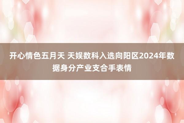 开心情色五月天 天娱数科入选向阳区2024年数据身分产业支合手表情
