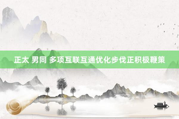 正太 男同 多项互联互通优化步伐正积极鞭策