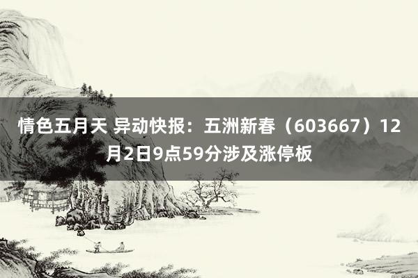 情色五月天 异动快报：五洲新春（603667）12月2日9点59分涉及涨停板