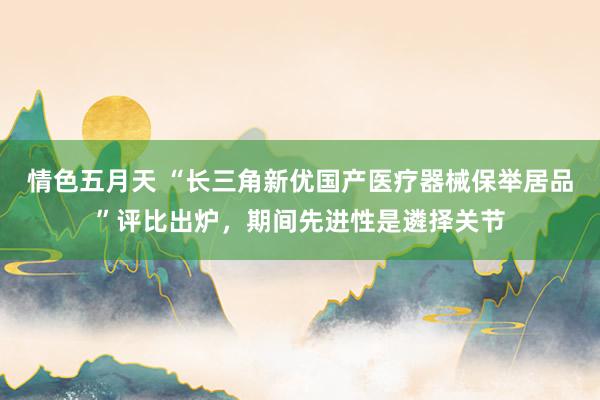情色五月天 “长三角新优国产医疗器械保举居品”评比出炉，期间先进性是遴择关节