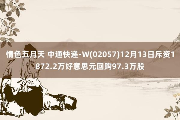 情色五月天 中通快递-W(02057)12月13日斥资1872.2万好意思元回购97.3万股