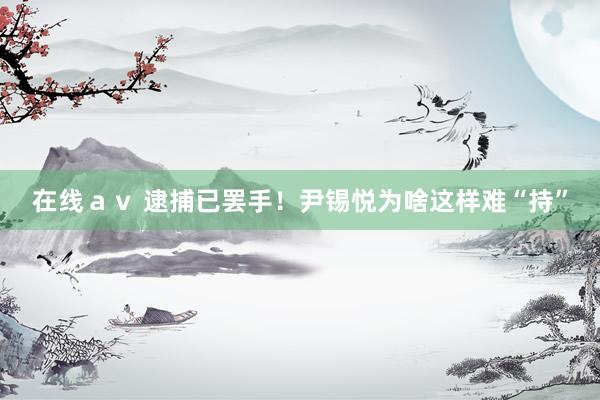 在线ａｖ 逮捕已罢手！尹锡悦为啥这样难“持”