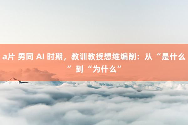 a片 男同 AI 时期，教训教授想维编削：从 “是什么” 到 “为什么”
