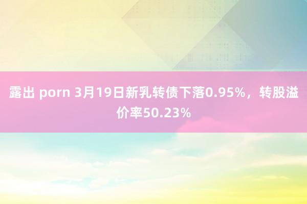 露出 porn 3月19日新乳转债下落0.95%，转股溢价率50.23%