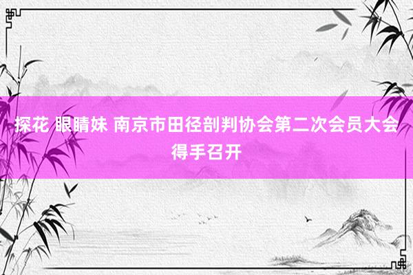 探花 眼睛妹 南京市田径剖判协会第二次会员大会得手召开