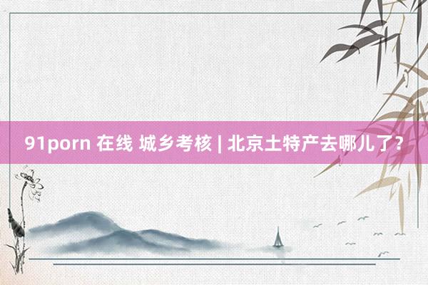 91porn 在线 城乡考核 | 北京土特产去哪儿了？