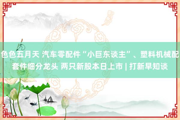 色色五月天 汽车零配件“小巨东谈主”、塑料机械配套件细分龙头 两只新股本日上市 | 打新早知谈