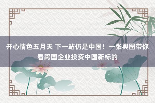 开心情色五月天 下一站仍是中国！一张舆图带你看跨国企业投资中国新标的