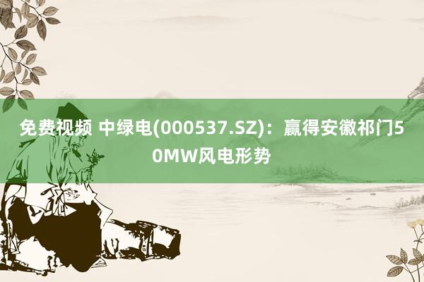 免费视频 中绿电(000537.SZ)：赢得安徽祁门50MW风电形势