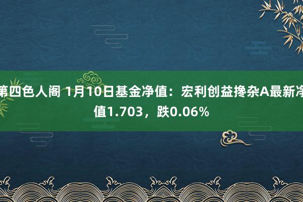 第四色人阁 1月10日基金净值：宏利创益搀杂A最新净值1.703，跌0.06%
