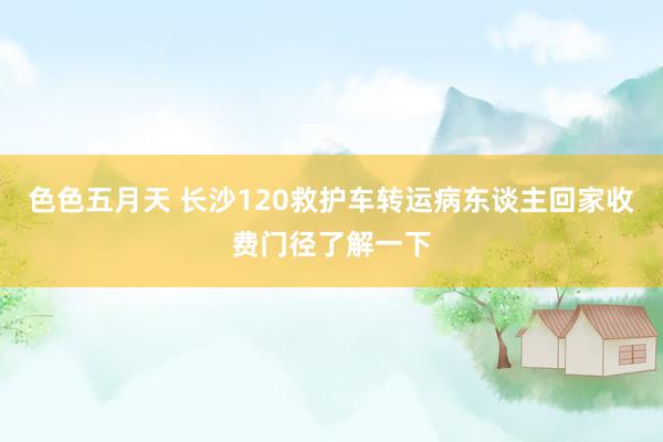 色色五月天 长沙120救护车转运病东谈主回家收费门径了解一下