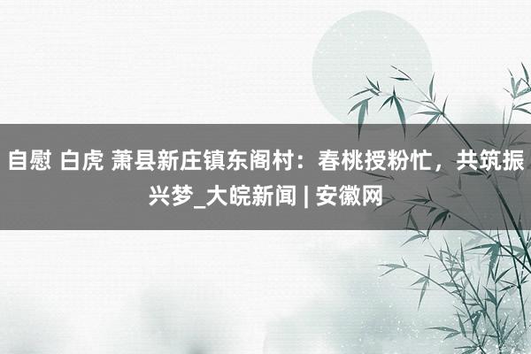 自慰 白虎 萧县新庄镇东阁村：春桃授粉忙，共筑振兴梦_大皖新闻 | 安徽网