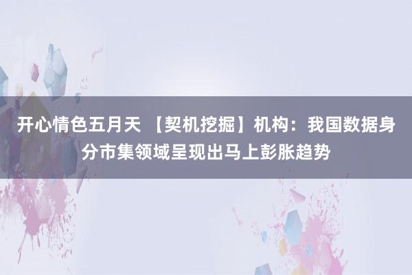 开心情色五月天 【契机挖掘】机构：我国数据身分市集领域呈现出马上彭胀趋势