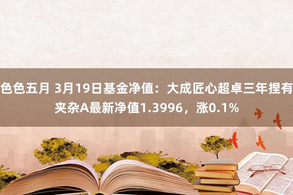 色色五月 3月19日基金净值：大成匠心超卓三年捏有夹杂A最新净值1.3996，涨0.1%