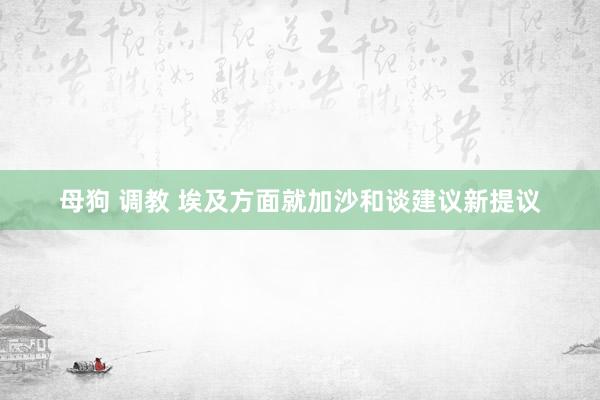 母狗 调教 埃及方面就加沙和谈建议新提议