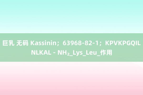 巨乳 无码 Kassinin；63968-82-1；KPVKPGQILNLKAL - NH₂_Lys_Leu_作用
