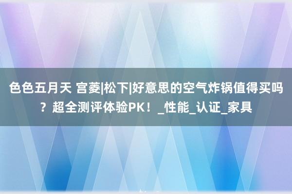 色色五月天 宫菱|松下|好意思的空气炸锅值得买吗？超全测评体验PK！_性能_认证_家具