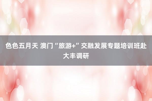 色色五月天 澳门“旅游+”交融发展专题培训班赴大丰调研