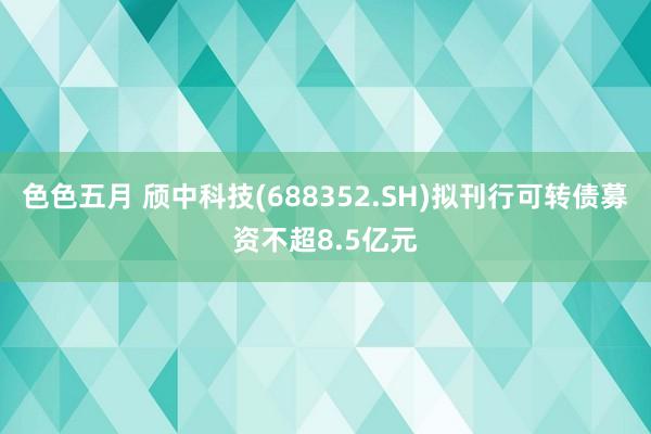 色色五月 颀中科技(688352.SH)拟刊行可转债募资不超8.5亿元