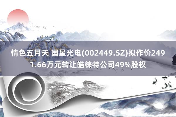 情色五月天 国星光电(002449.SZ)拟作价2491.66万元转让皓徕特公司49%股权