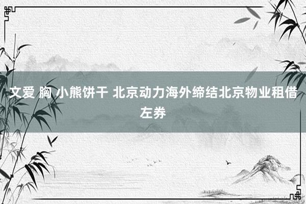 文爱 胸 小熊饼干 北京动力海外缔结北京物业租借左券