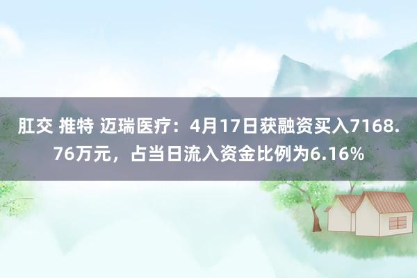 肛交 推特 迈瑞医疗：4月17日获融资买入7168.76万元，占当日流入资金比例为6.16%