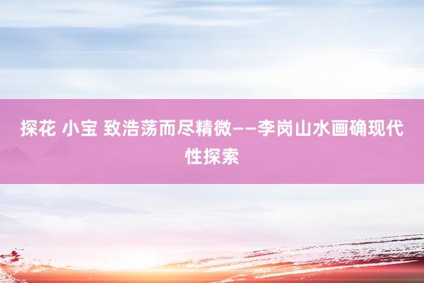 探花 小宝 致浩荡而尽精微——李岗山水画确现代性探索