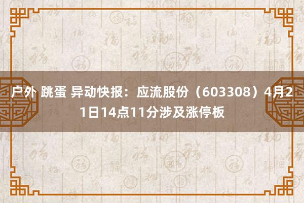 户外 跳蛋 异动快报：应流股份（603308）4月21日14点11分涉及涨停板