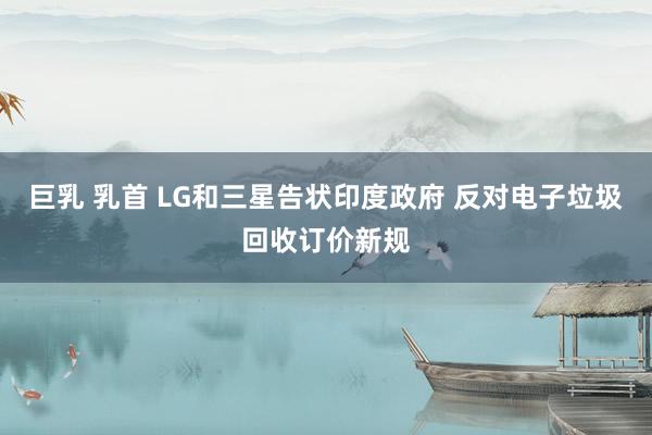 巨乳 乳首 LG和三星告状印度政府 反对电子垃圾回收订价新规