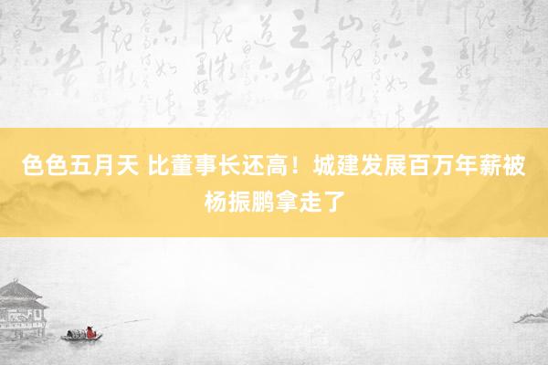 色色五月天 比董事长还高！城建发展百万年薪被杨振鹏拿走了