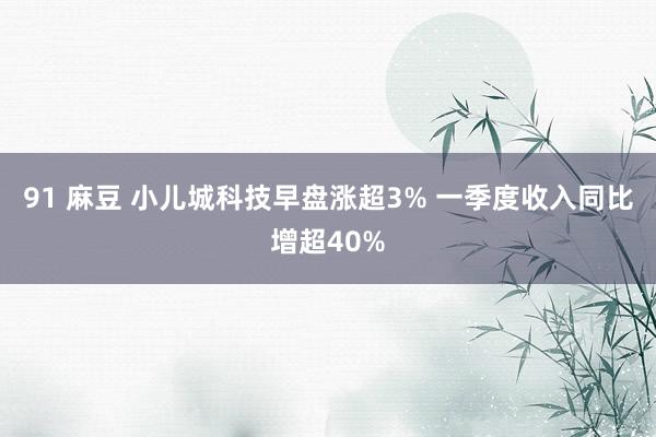 91 麻豆 小儿城科技早盘涨超3% 一季度收入同比增超40%